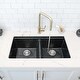 preview thumbnail 2 of 43, STYLISH Dual Mount 33" Double-Bowl Composite Granite Kitchen Sink - 33" x 18" x 9.5"