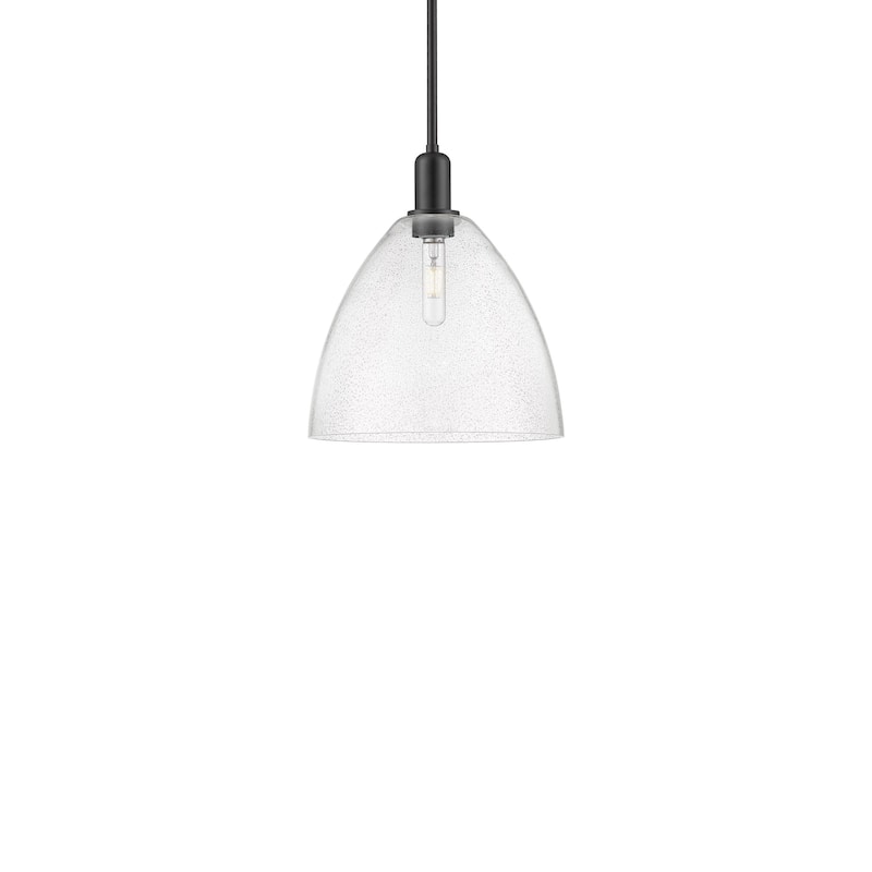 Innovations Lighting 716-1S-14-12 Bristol Pendant Bristol 12" Wide - Matte Black / Seedy