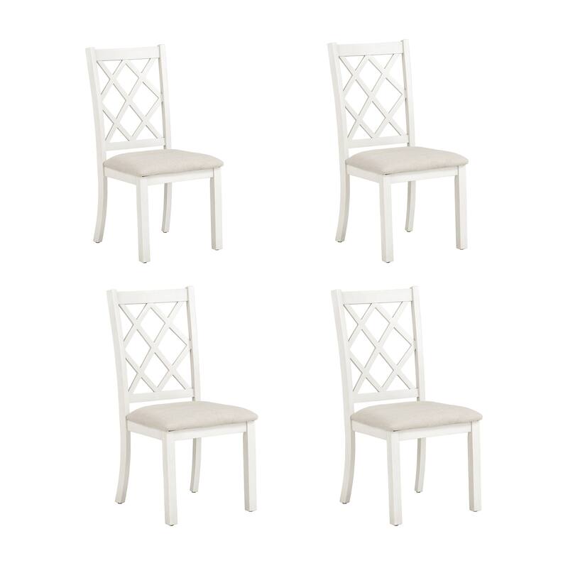 5-Piece Wood Round Dining Set with Upholstered Chairs for Small Places