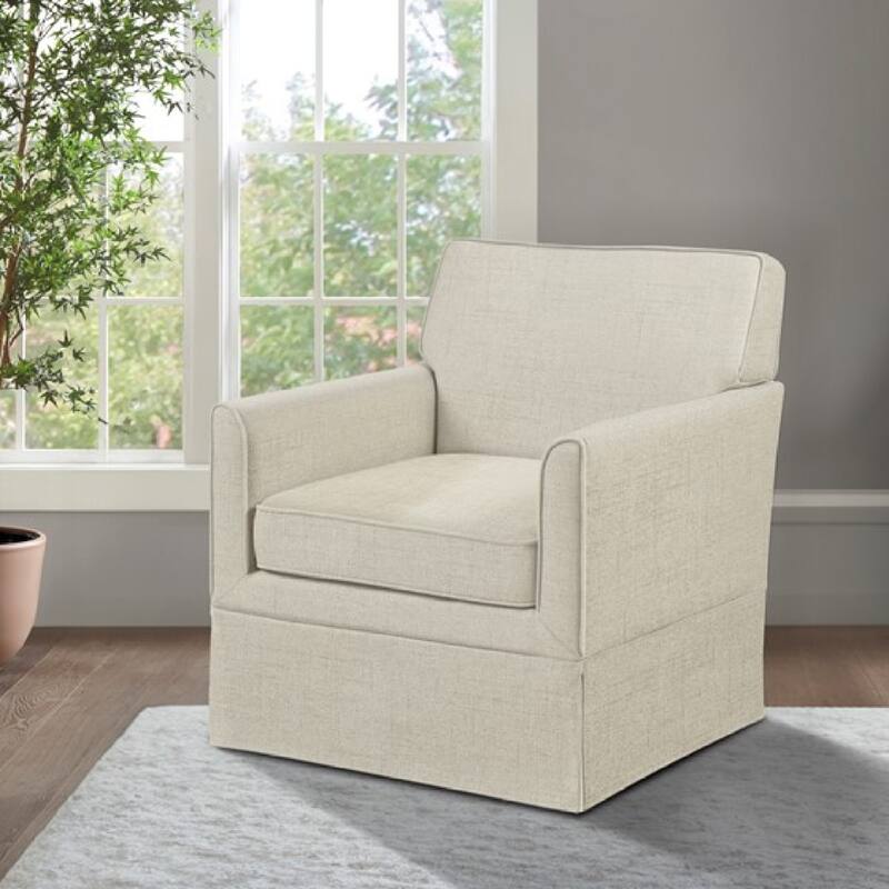 Roomfitters Slipcover Accent Armchair, Upholstered Lounge Chair with Track Arms and Skirted Base