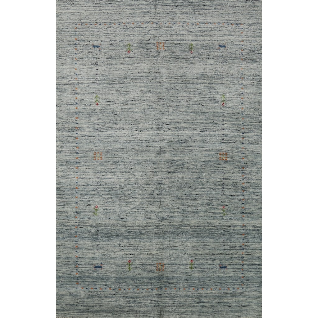 Tribal Multi-Color Gabbeh Indian Rug Hand-Knotted Wool Carpet - 3'11" x 5'9"