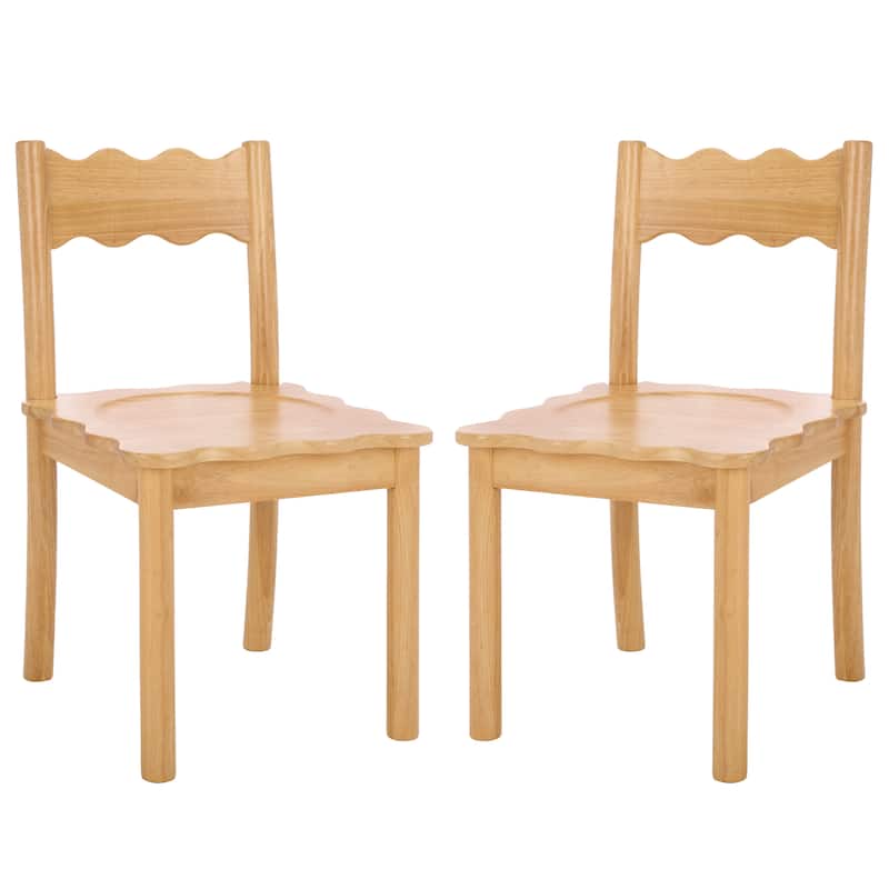 SAFAVIEH Home Nolly Scallop Dining Chair (Set of 2) - 20"W x 19"D x 34"H - Natural