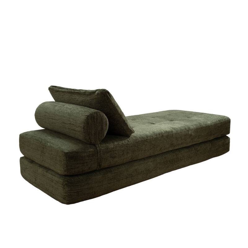 Art Leon Tufted Convertible Queen Size Chaise Lounge
