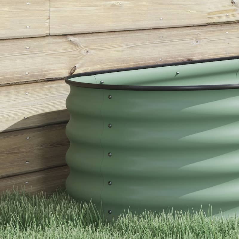 Outsunny 3.4' x 2' x 1.4' Galvanized Raised Garden Bed Kit, Outdoor Metal Elevated Planter Box