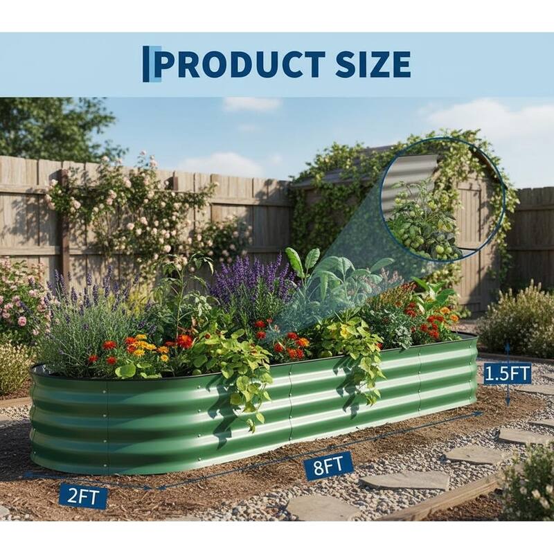 Galvanized Raised Garden Bed Outdoor, Rust-Resistant