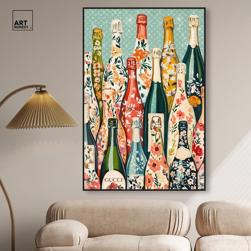 Floral Collection Bottles II Canvas by Art Remedy
