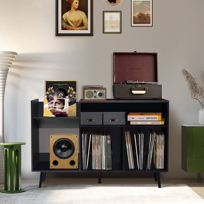 Large record player stand/record storage cabinet/CD cabinet