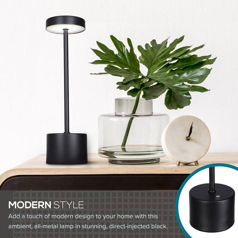 Catalina Halo Touch LED Accent Lamp - Black