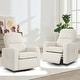 preview thumbnail 19 of 40, Swivel Manual Recliner Chair Teddy Fabric Nursery Glider Rocking Recliner Set of 2 Corduroy - White