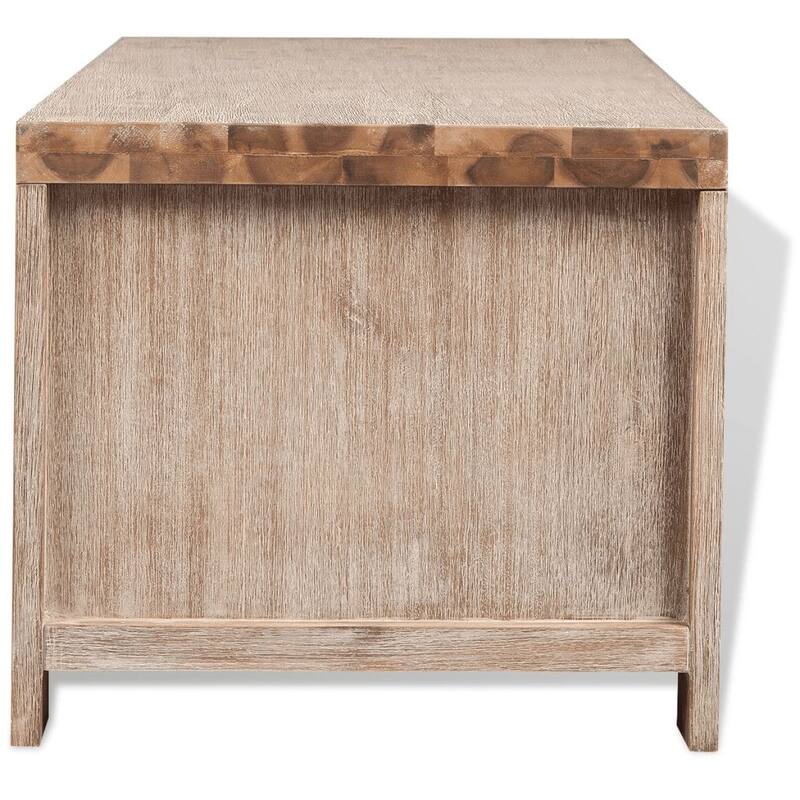 vidaXL TV Stand Solid Brushed Acacia Wood 55.1"x15"x15.7"