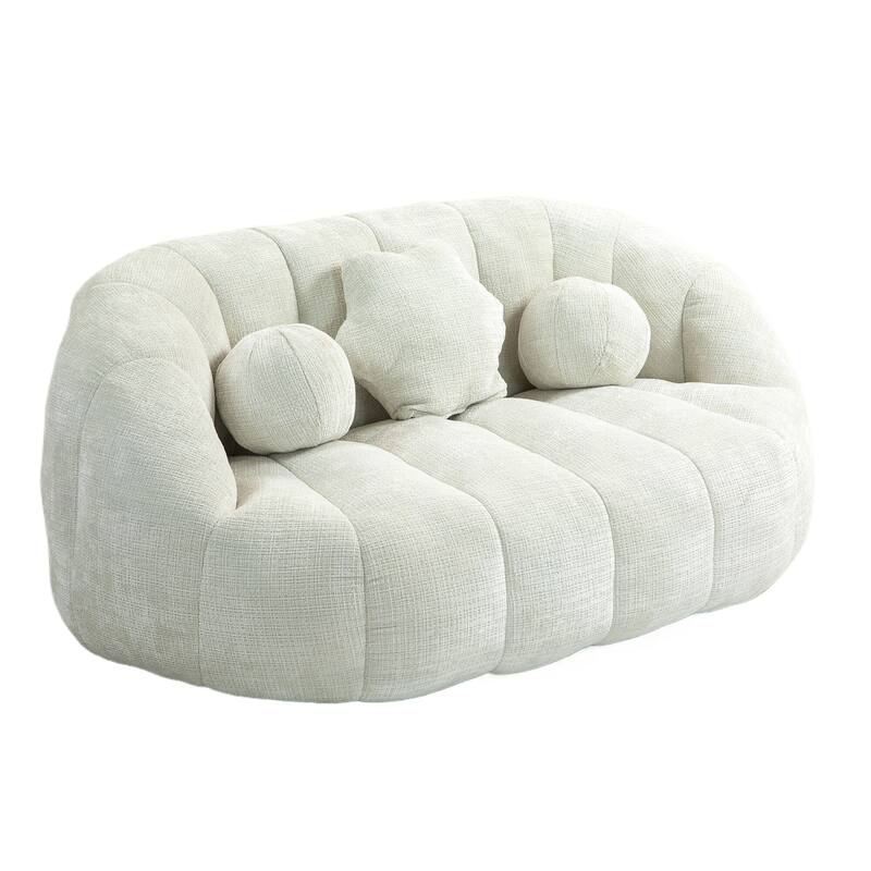 HOMEFUN Chenille Upholstered Durable Comfort Lounger Bean Bag Lazy Sofa