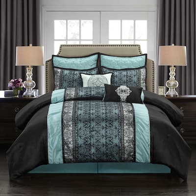 Grand Avenue Sierra Faux Silk Damask 8-Piece Comforter Set