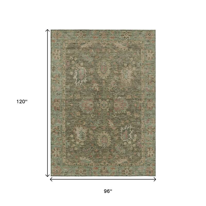 HomeRoots Floral Traditional Rectangle Outdoor Rug