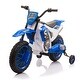 preview thumbnail 12 of 47, 12V Kids Motorcycle Ride-On with Durable Build, Training Wheels, and Comfortable Seating for Ages 3-6 Blue