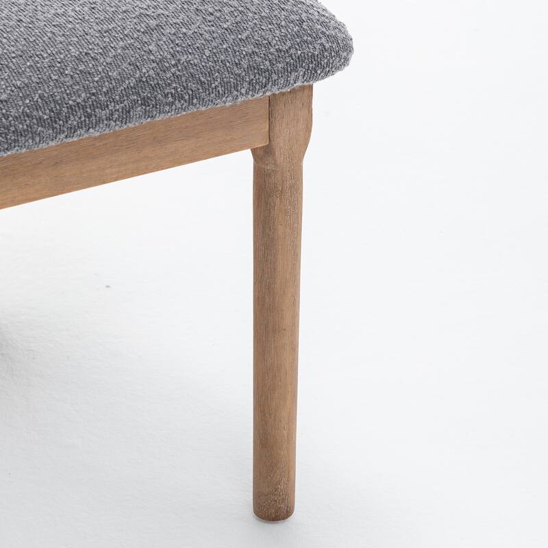 SEYNAR Set of 2 Modern Linen Upholstered Dining Chairs with Bolster Backrest