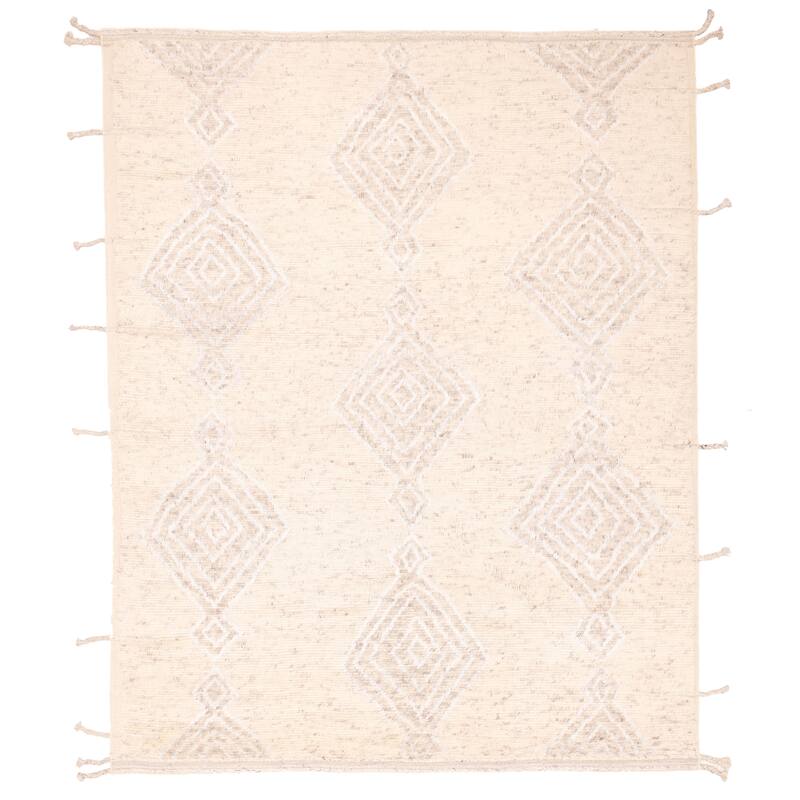 ECARPETGALLERY Hand-knotted Tangier Cream Wool Rug - 8'1 x 9'10