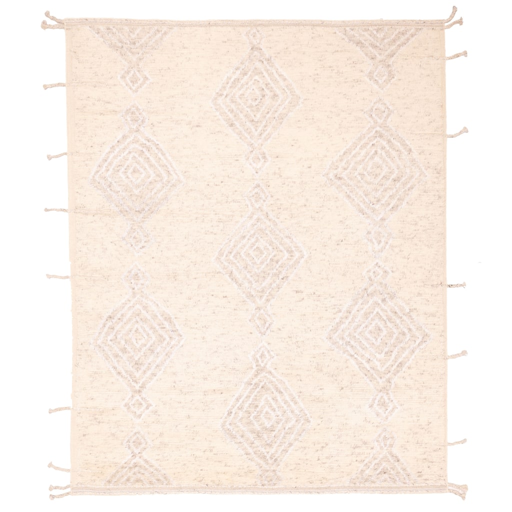 ECARPETGALLERY Hand-knotted Tangier Cream Wool Rug - 8'1 x 9'10