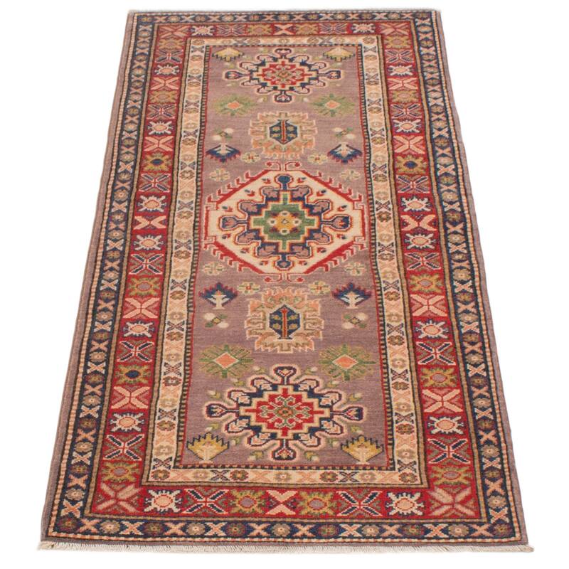 ECARPETGALLERY Hand-knotted Uzbek Ghazni Brown Wool Rug - 2'9 x 6'6