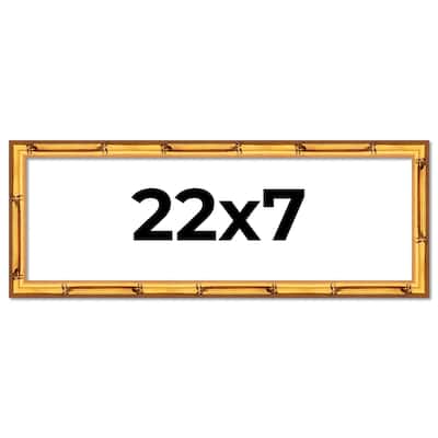 22x7 Frame Gold Bamboo Picture Frame Modern Photo Frame Includes UV Acrylic Shatter Guard Front Acid Free Foam Backing Board