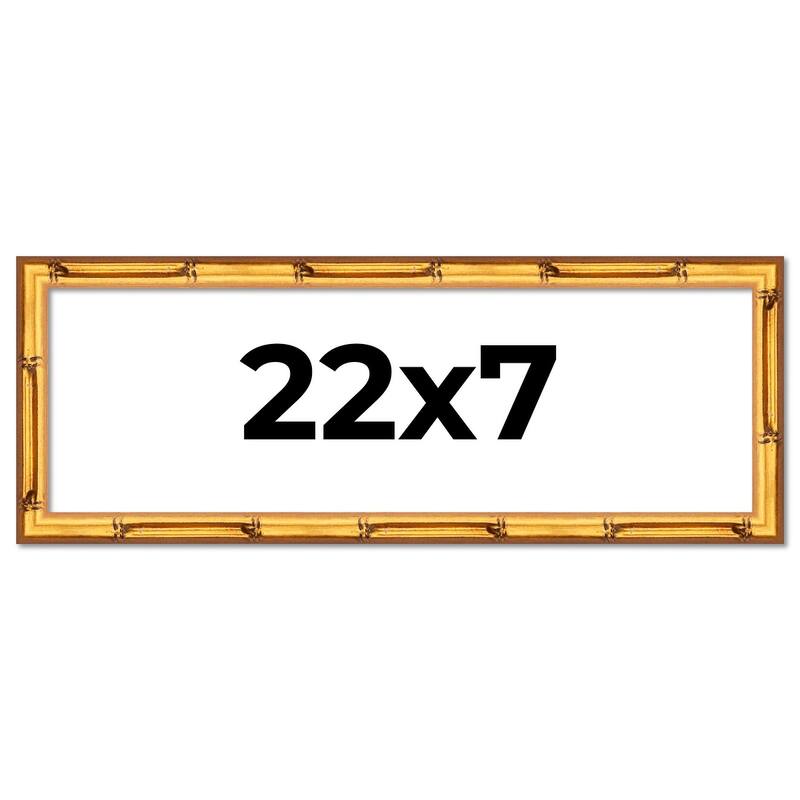 22x7 Frame Gold Bamboo Solid Wood Picture Frame | 1 Inch Moulding