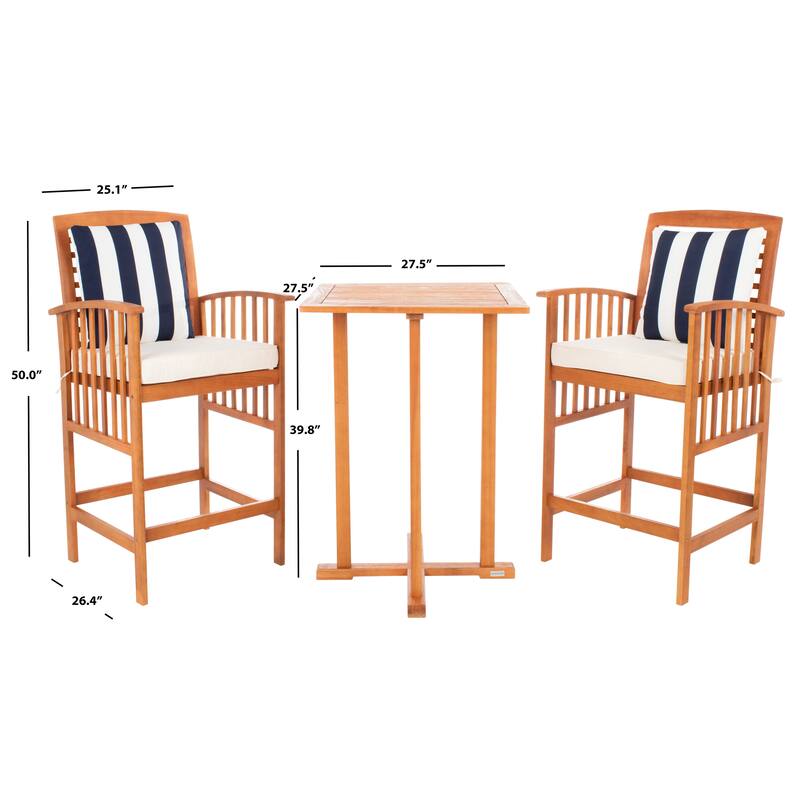 SAFAVIEH Outdoor Living Pate 3piece Bar Bistro Set On Sale Bed