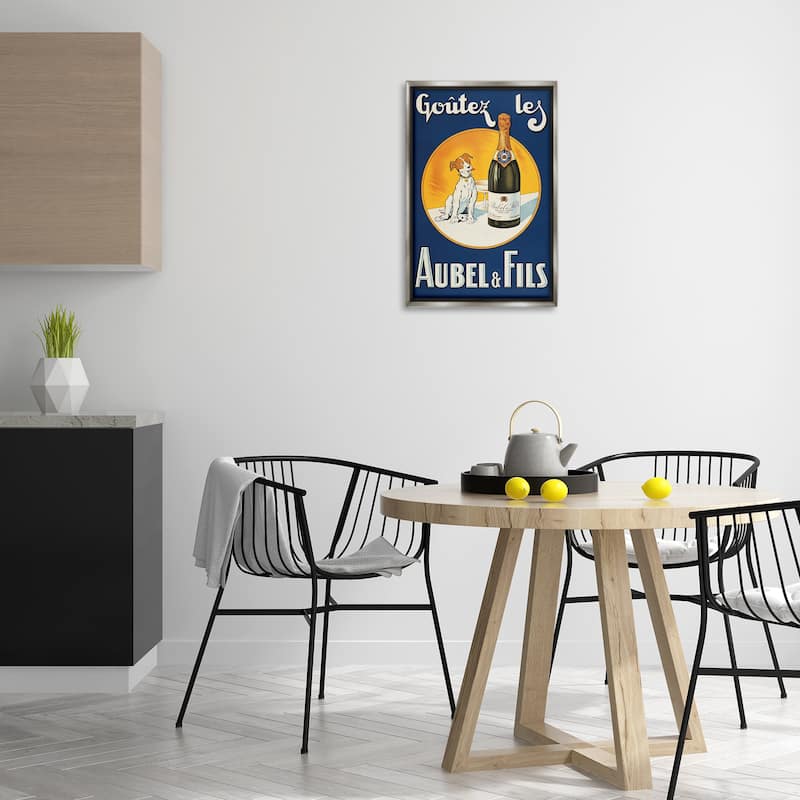 Stupell Dog & Wine Advertisement Framed Floater Canvas Wall Art Design By Marcus Jules