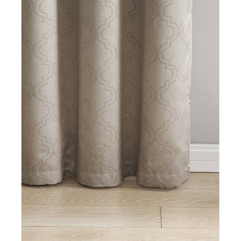 HLC.me Redmont Lattice Thermal Room Darkening Light Blocking Privacy Blackout Grommet Curtain Panels - Set of 2