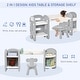 preview thumbnail 4 of 25, Qaba Kids Table and Chair Set, Storage Desk with Bookshelf for Study, Crafts, and Homeschooling
