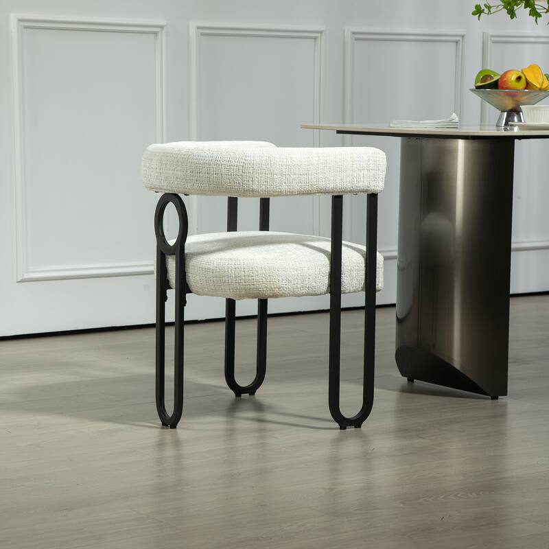 Fabric Upholstered Kitchen Side Dining Chair with Cushion, Backrest, Non Slip Feet for Dining Room Kitchen Living Room Bedroom