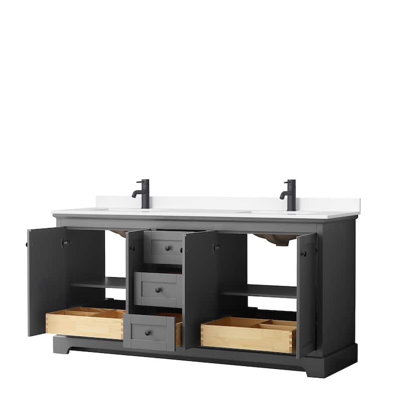 Avery 72 Inch Double Vanity, Cultured Marble Top