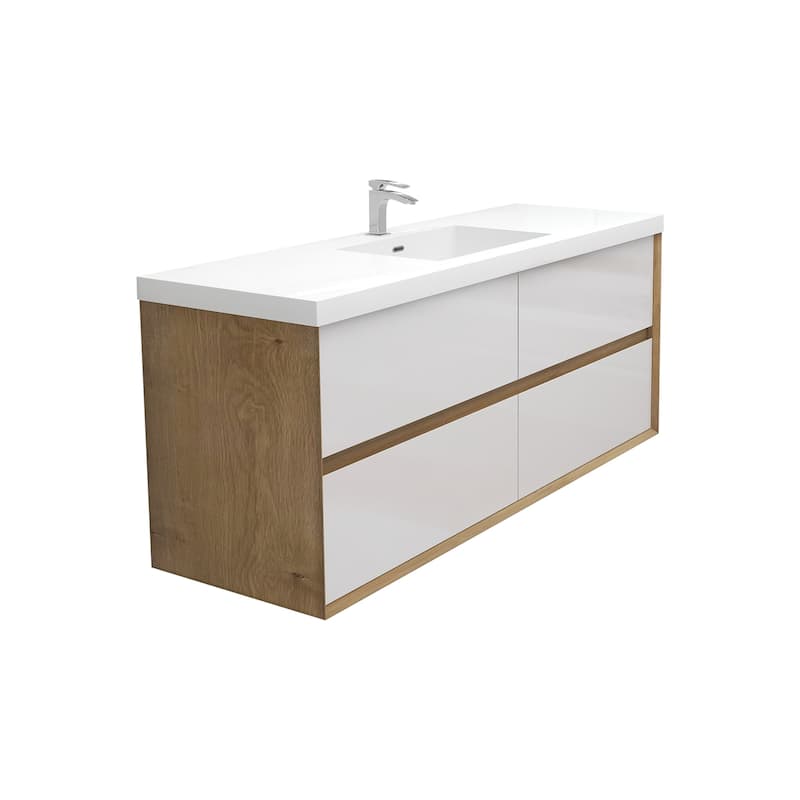 Selina 60" Wall Mounted Vanity with Single Sink - 60