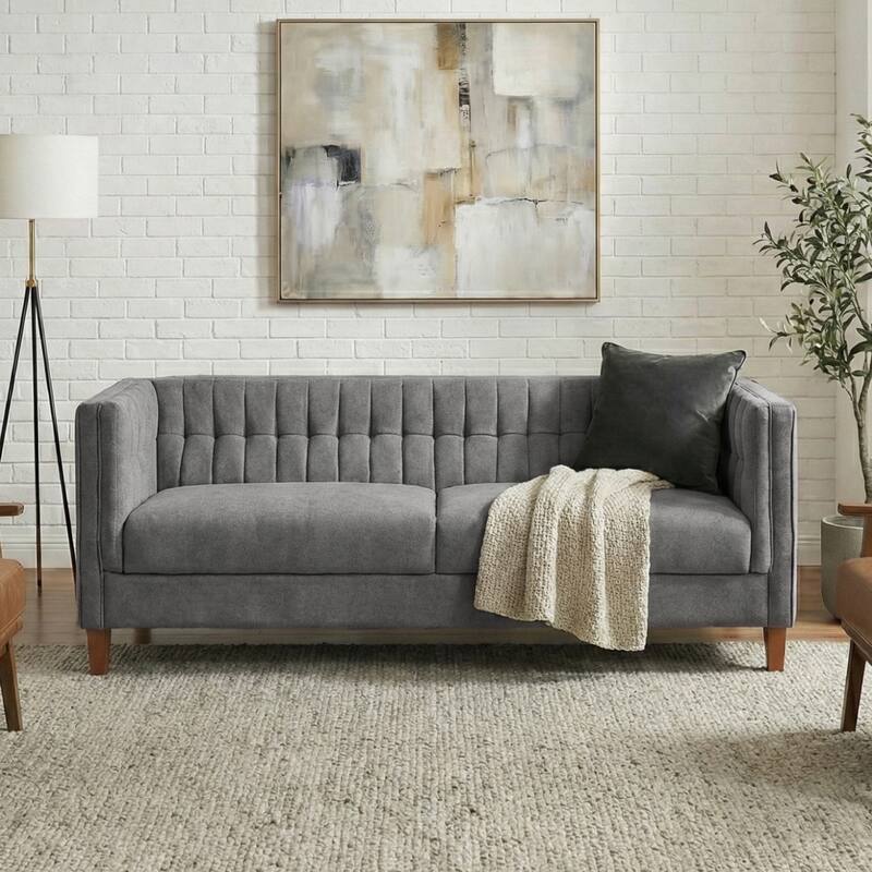 Christopher Knight Home - American Design 76" Upholstered 3-Seater Sofa with Channel Tufted Back