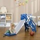 preview thumbnail 3 of 4, Indoor 2 in 1 Toddler Slide with Basketball Hoop