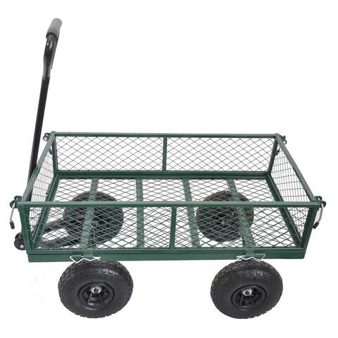 Wagon Steel Four-wheeled Trolley Garden Foldable Wagon Flower Pots Transferring Utility Trolly