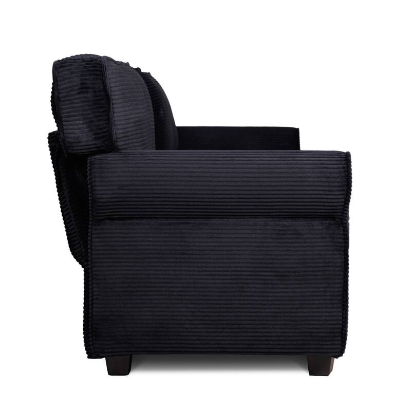 94.49" Corduroy Fabric 3-Seater Sectional Sofa