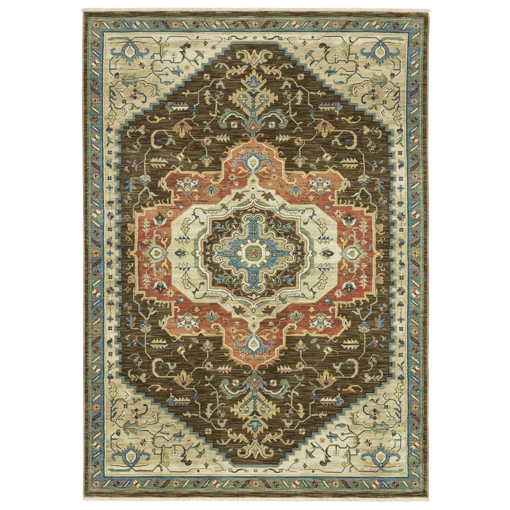 Style Haven Federica Bohemian Center Medallion Fringe Edge Area Rug