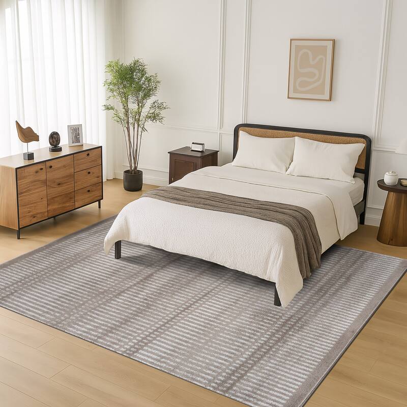 Contemporary Minimalistic Stripe LInes Area Rug