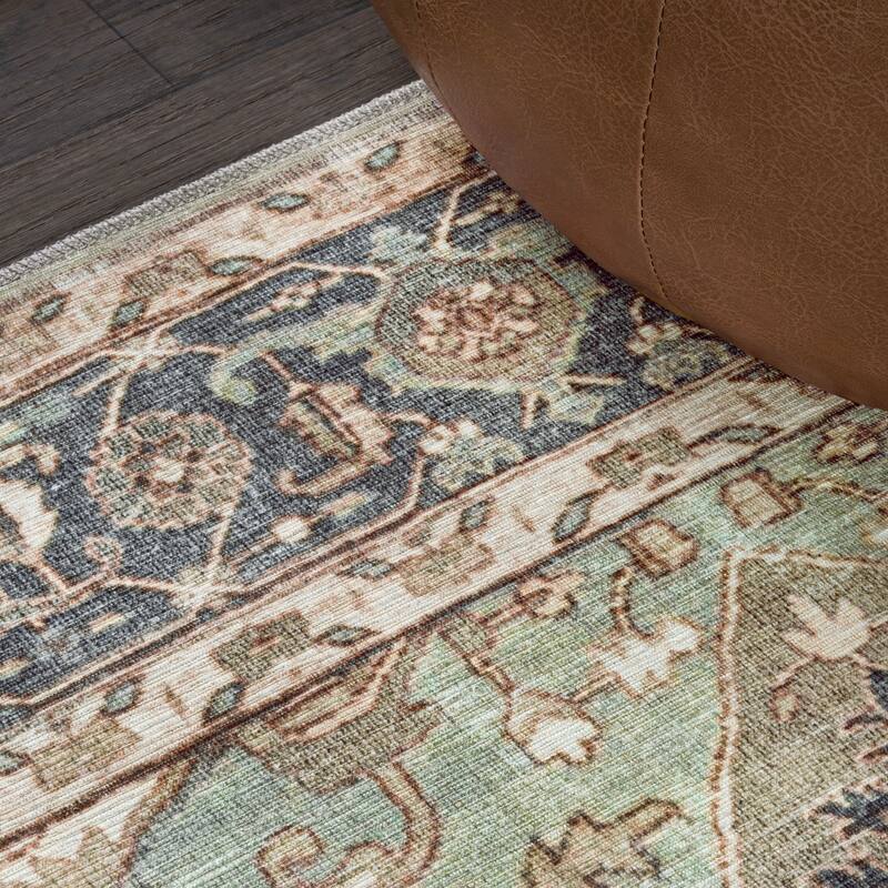 JONATHAN Y Marrakesh Ornate Medallion Machine Washable Area Rug