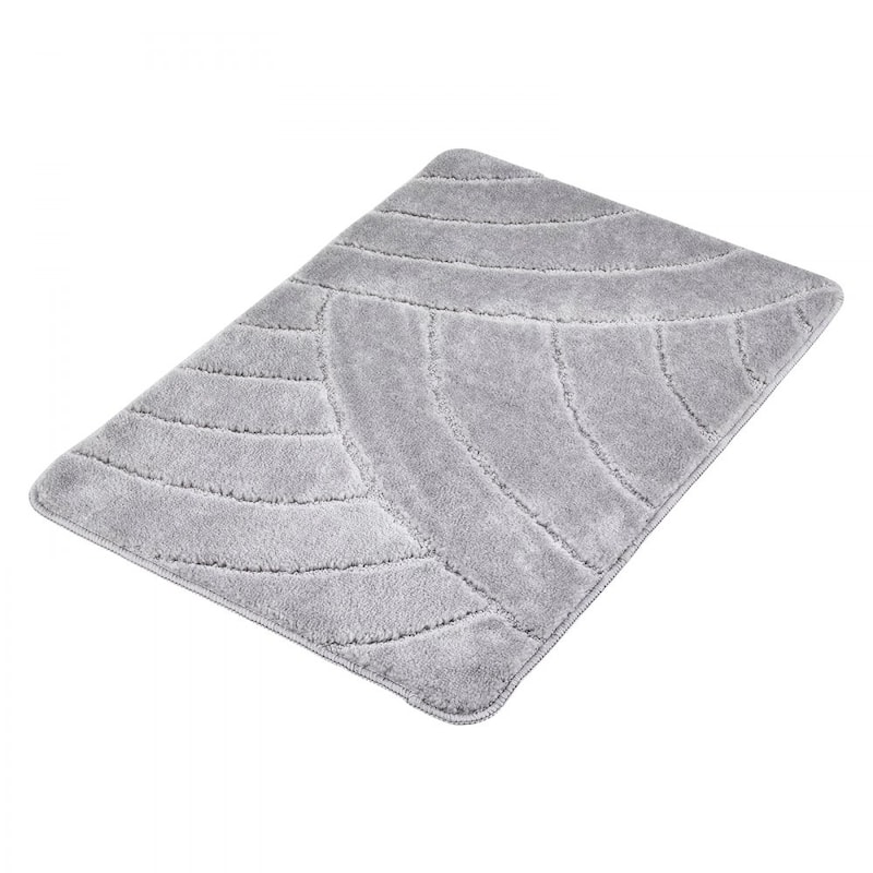 Grey Indoor Door Mat Polyester Rubber Non-Slip Absorbent 35x24in - 35.83 x 24.02 x 0.47 in