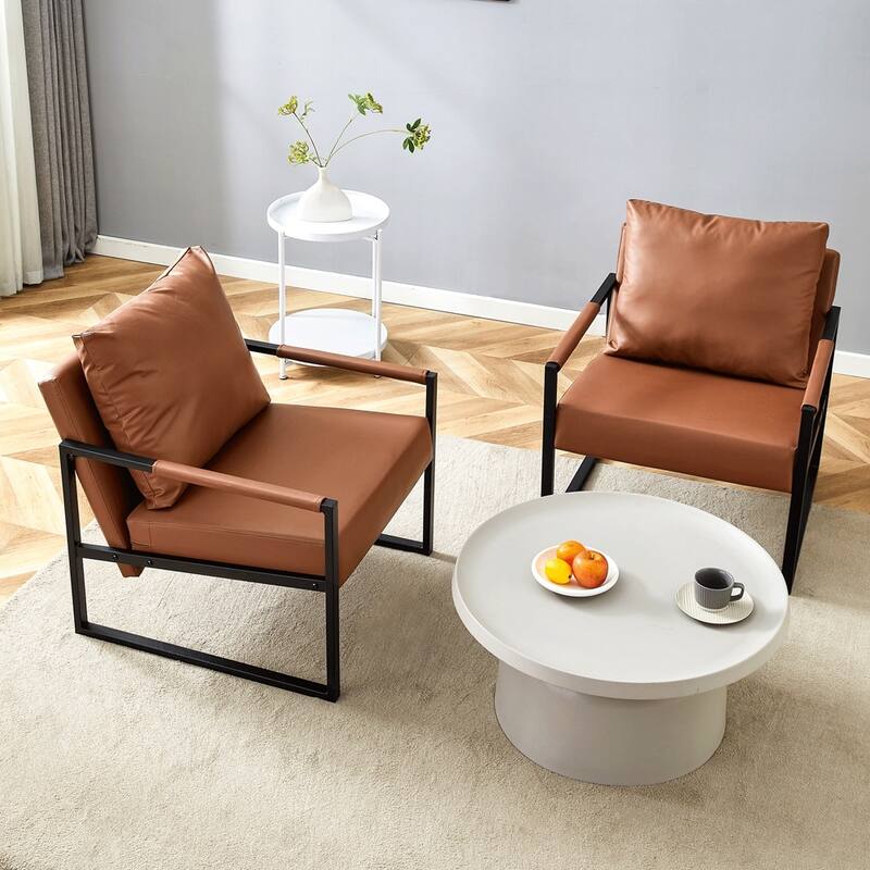 Classic PU Leather and Metal Frame Chair