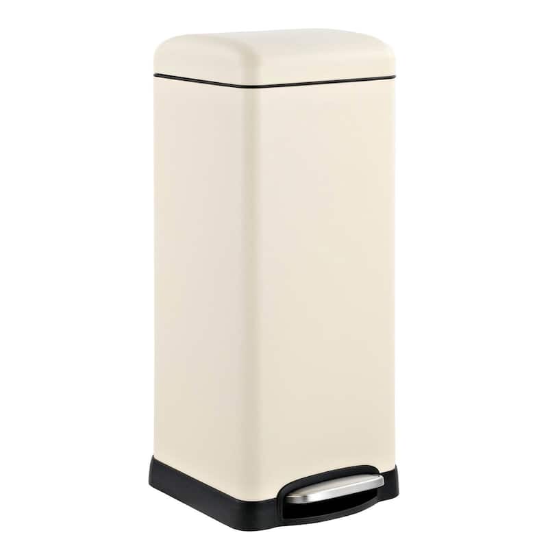 Stainless Steel Retro Step-On Trash Can with Liner 8 Gallon