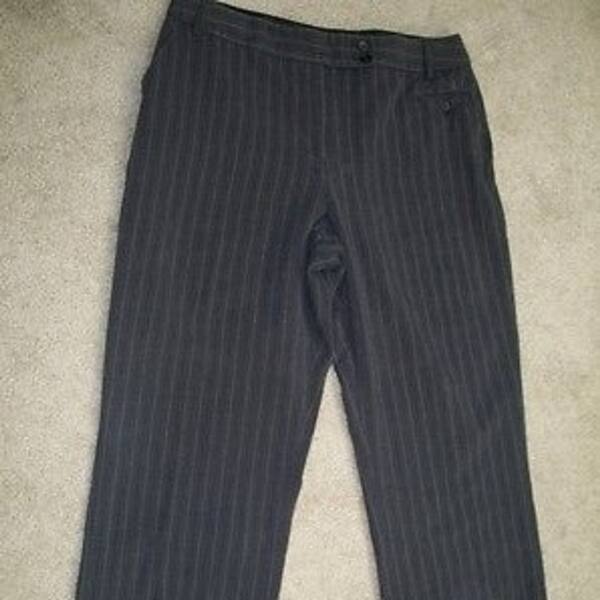 Shop Preswick Moore Career Dress Pants Size 14 Pinstripe Gray