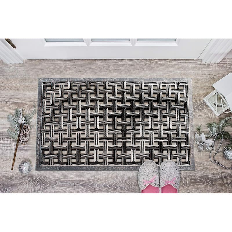 A1HC First Impression Estate 24 In. X 36 In. Rubber Stud Doormat with Copper Finish