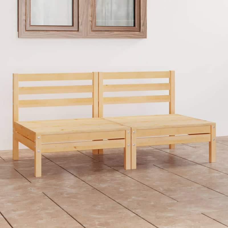 vidaXL Solid Wood Pine Patio 2-Seater Sofa Outdoor Furniture Multi Colors - 25" x 25" x 24.6" - Brown