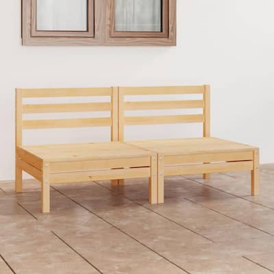 vidaXL Solid Wood Pine Patio 2-Seater Sofa Outdoor Furniture Multi Colors - 25" x 25" x 24.6"