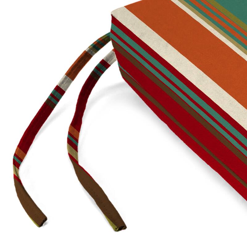 19" x 17" Outdoor Seat Cushion with Ties - Set of 2 - 19" W x 17" L x 2" H