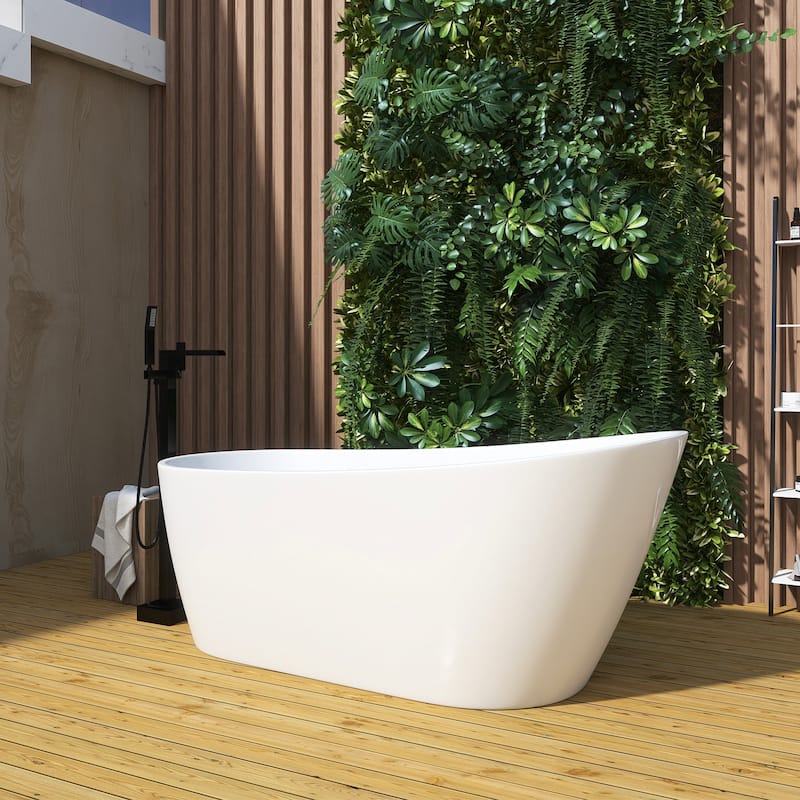 Acrylic Single Slipper Freestanding Soaking Bathtub with Drain