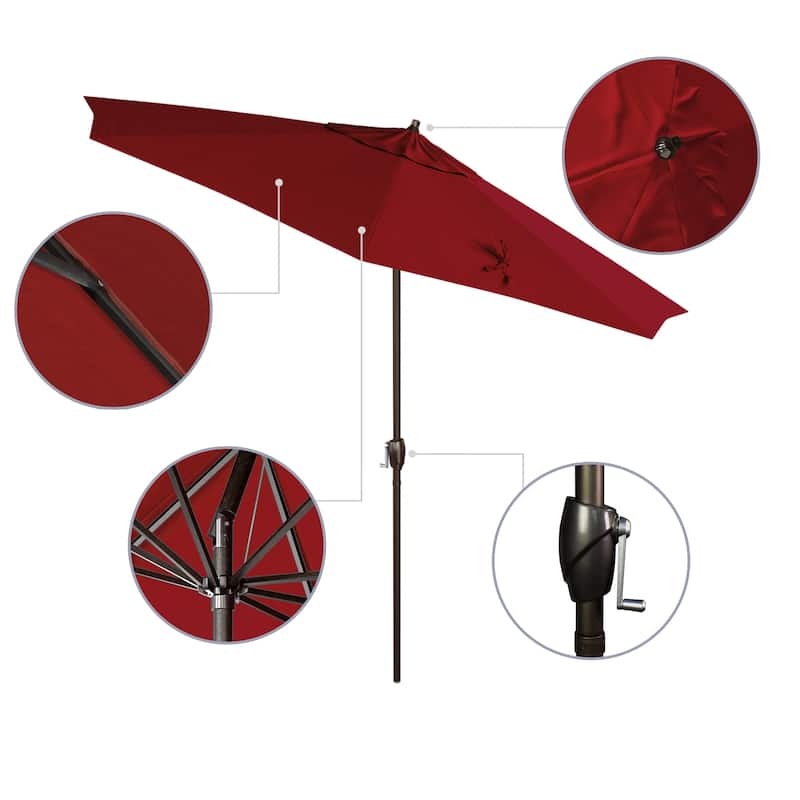 North Bend 9-foot Crank Lift Auto Tilt Patio Umbrella with Outdoor Rated Olefin fabric by Havenside Home