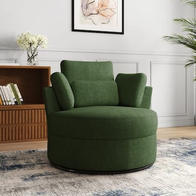 Upholstered Barrel Swivel Accent Chairs