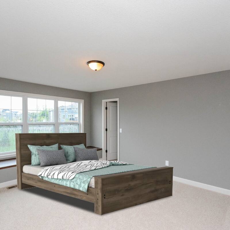 Comfort bed frame Dark Brown full bed Particle Board metal bed